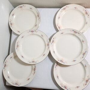Vintage Homer Laughlin Eggshell Nautilus Floral Dinner Plates